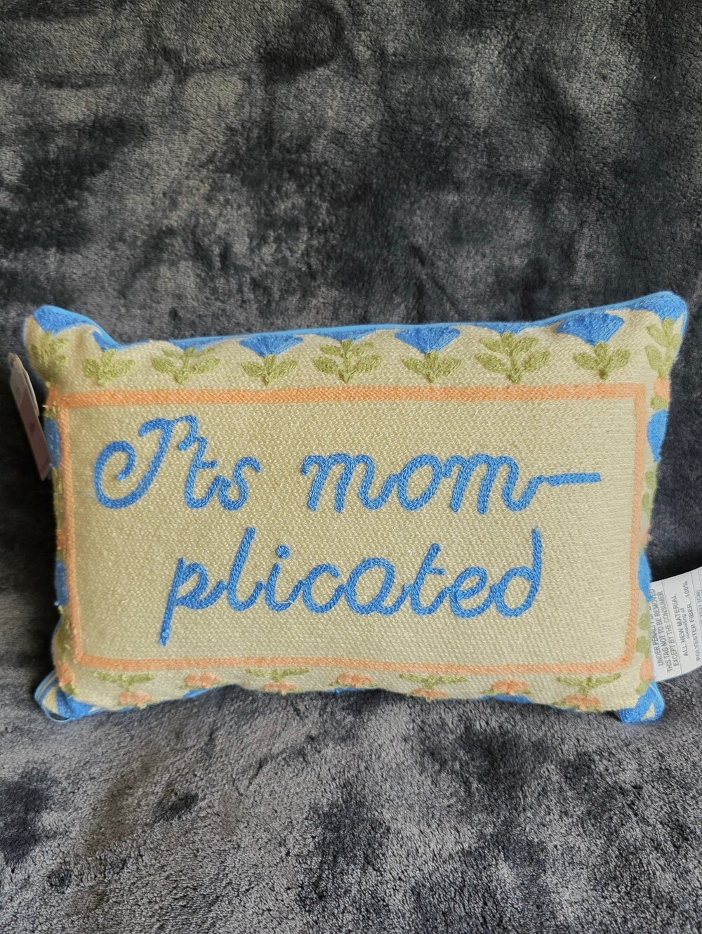 New It's Mom Plicated Decorative Lumbar Pillow, 14" x9" indoor home decor accent